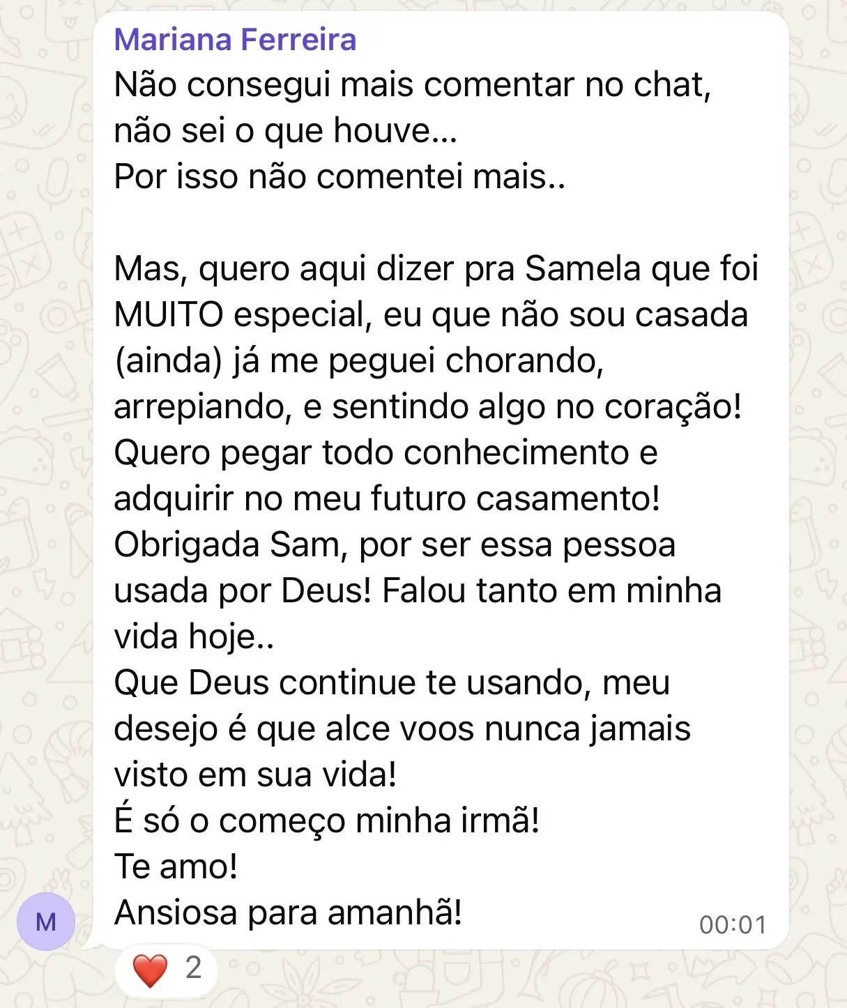 Depoimento de aluna do Solo Fértil