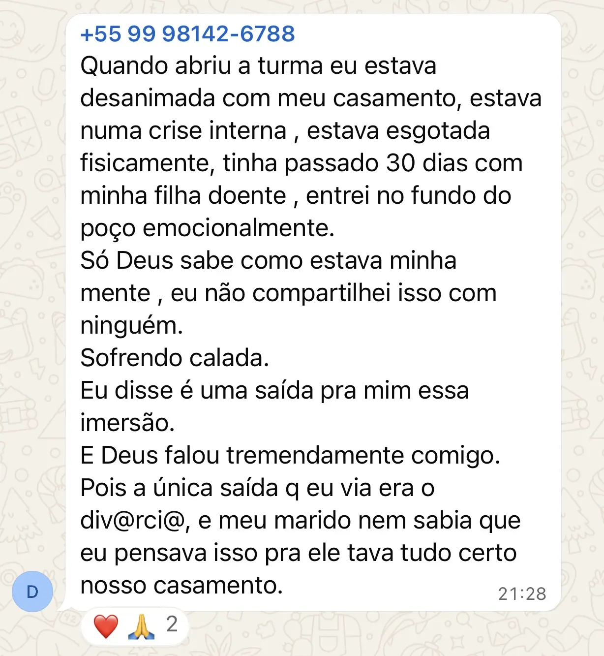 Depoimento de aluna do Solo Fértil