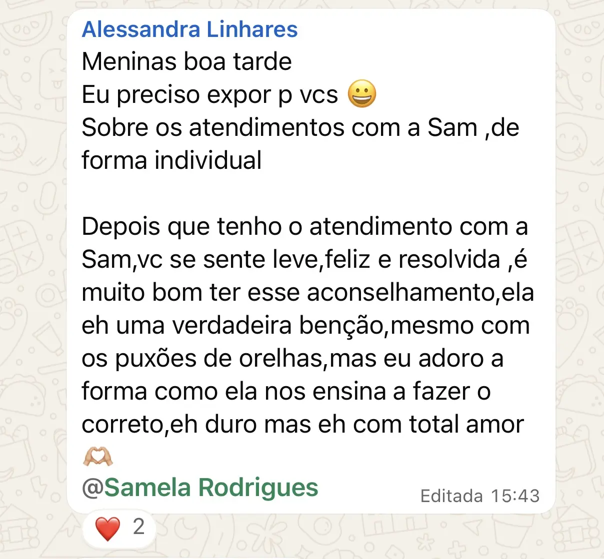 Depoimento de aluna do Solo Fértil